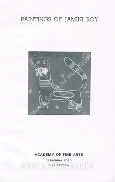 Jamini Roy (Artist), Paintings of Jamini Roy, 1988, Solo Exhibition Catalogue