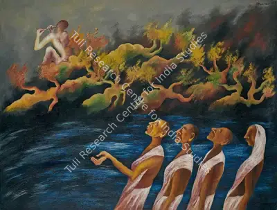 Arpana Caur (Artist), In Vrindaban, 1987, Painting