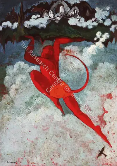 B.C. Sanyal (Artist), Ganda Madan and Hanuman, 1978, Painting