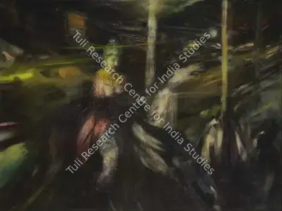 Bikash Bhattacharjee (Artist), The Fair, 1971, Painting