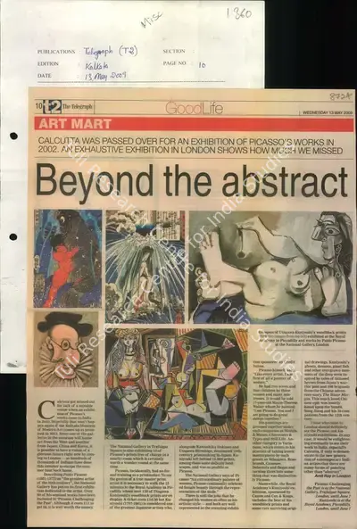 Amit Roy (Reporter), Beyond the Abstract, 2009, Newspaper Clipping