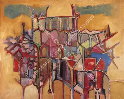 S.K. Bakre (Artist), Industrialscape, 1965, Painting