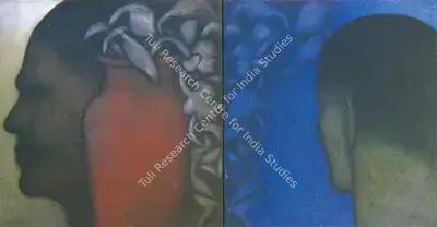 Chandra Bhattacharjee (Artist), Face and vase, Painting
