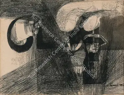 Ganesh Pyne (Artist), Untitled, 1960, Drawing