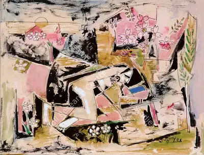 G.R. Santosh (Artist), Remorse, 1956, Painting