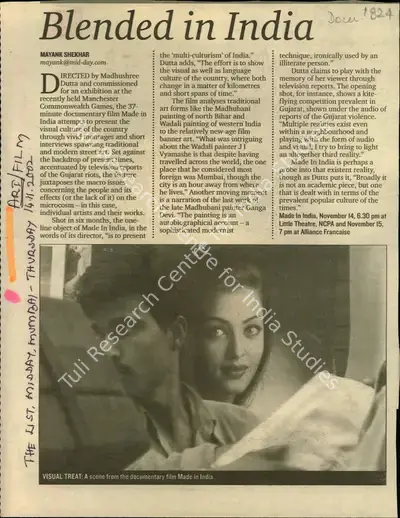 Mayank Shekhar (Reporter), Blended in India, 2002, Newspaper Clipping