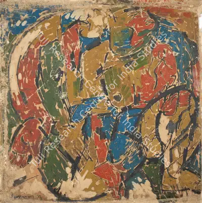 Munuswamy, L. (Artist). Couple, 1973 | Painting, Os.Mum/31.01.07, 2007 · Osian's