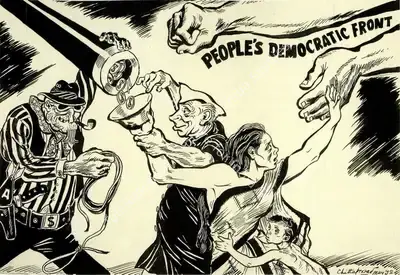 Chittaprosad (Artist), People's Democratic Front, 1952, Drawing