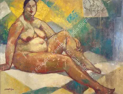 Adinath Mukherjee (Artist), Nude, 1951, Painting
