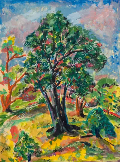 F.N. Souza (Artist), Untitled (Trees), 1948, Painting