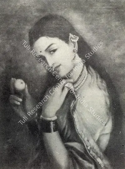 Raja Ravi Varma (Artist), A Woman holding a Fruit, 1985, Painting