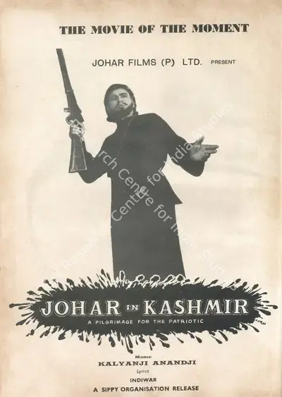 I.S. Johar (Producer), Johar In Kashmir, 1966, Advertisement