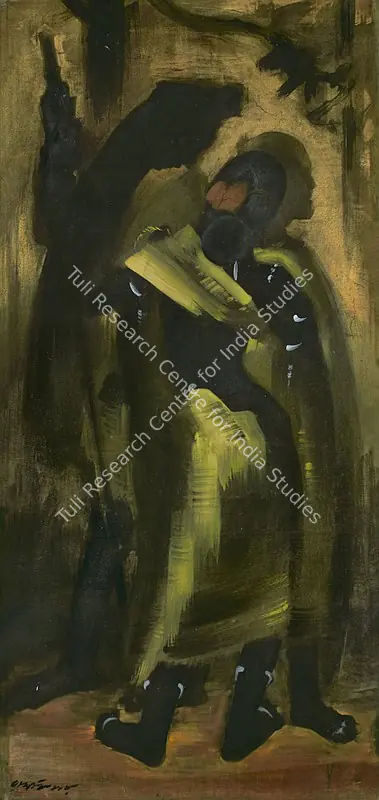 Ramkinkar Baij (Artist), Santhal Couple, 1930, Painting