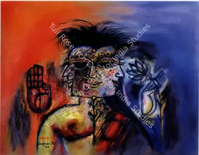 Laxman Pai (Artist), Teen Murty, 1969, Painting