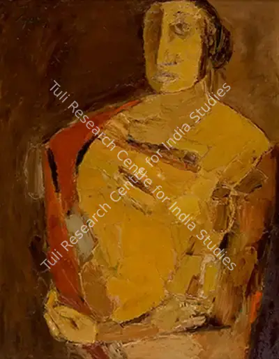 Tyeb Mehta (Artist), Red Shawl, 1961, Drawing