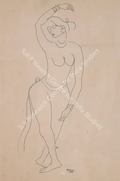 K.K. Hebbar (Artist), Untitled, 1963, Drawing