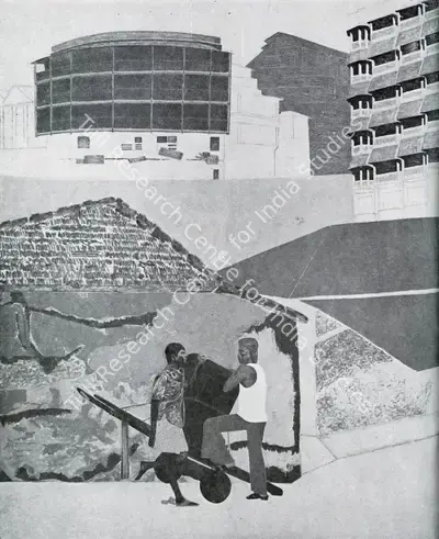 Gieve Patel (Artist), Two men with handcraft, 1979, Painting