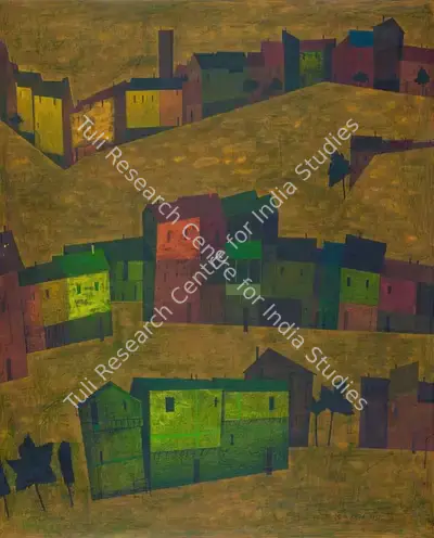 S.H. Raza (Artist), Untitled (La Ville), 1951, Painting