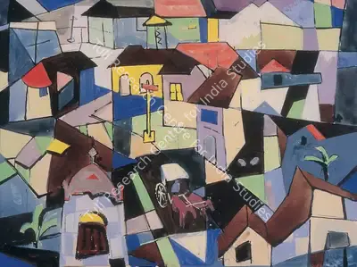 S.H. Raza (Artist), Untitled, 1948, Painting