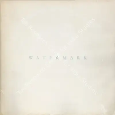 The Fine Art Resource (Organiser), Watermark, 1999, Group Exhibition Catalogue