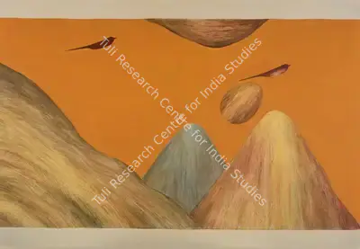 J. Swaminathan (Artist), Mountain & Bird Series, 1976, Painting