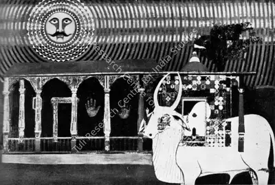Ishwar Sagara (Artist), Temple, 1970, Painting