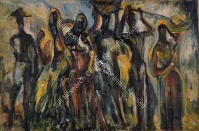 Abani Sen (Artist), To The Market, 1951, Painting