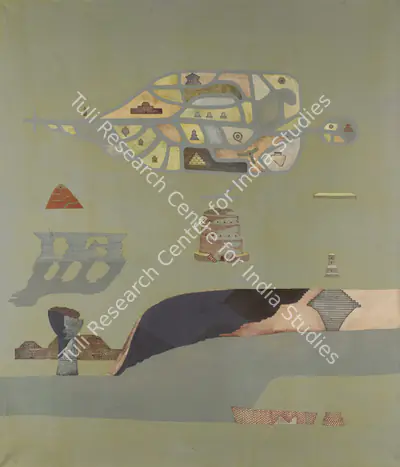 Prabhakar Barwe (Artist), Ancient River, 1969, Painting
