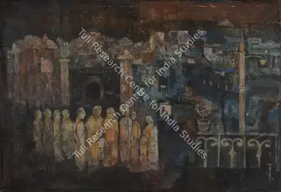Pyne, Ganesh (Artist). The Night Watch. Tempera on canvas pasted on board, 1962 | Painting | FineArts | 00336079