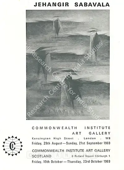 Jehangir Sabavala (Artist), Jehangir Sabavala, 1969, Solo Exhibition Invitation