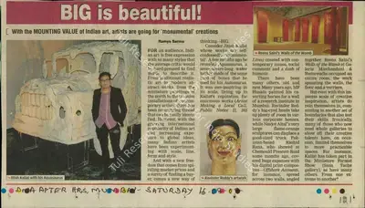 Ramya Sarma (Reporter), Big is Beautiful!, 2008, Newspaper Clipping