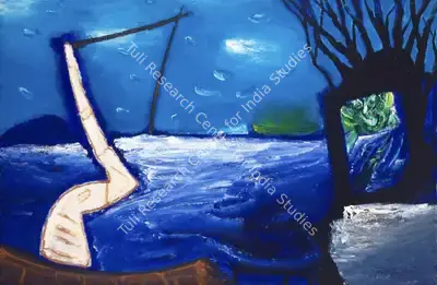 Manu Parekh (Artist), Riverscape (Ganga), 2004, Painting