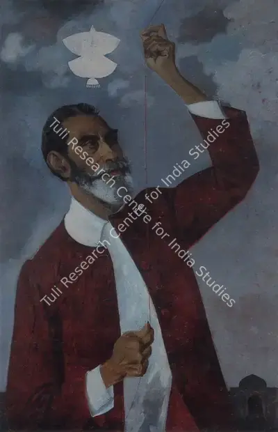 B.C. Sanyal (Artist), I Fly Kite, 1970, Painting