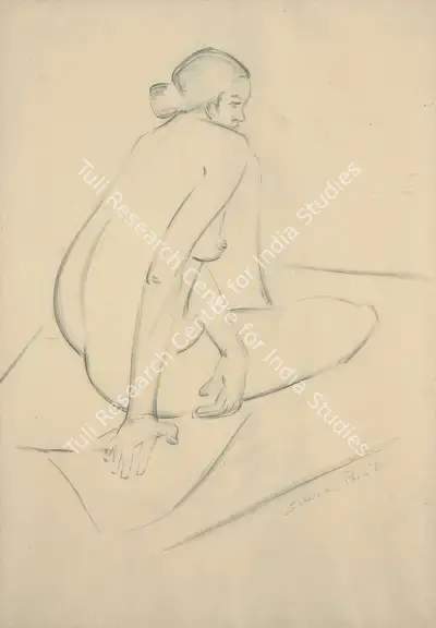 Jehangir Sabavala (Artist), Untitled, 1950, Drawing
