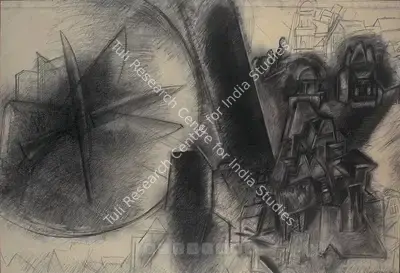 G.M. Sheikh (Artist), Cityscape, 1993, Drawing