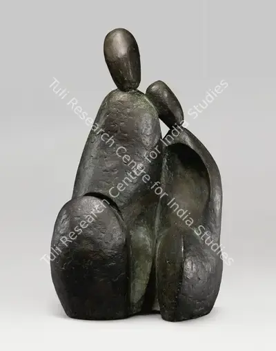 Prodosh Dasgupta (Artist), Refugee Couple, 1970, Sculpture