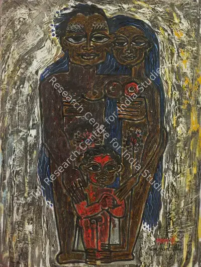 Laxman Pai (Artist), Untitled (The Family), 1959, Painting