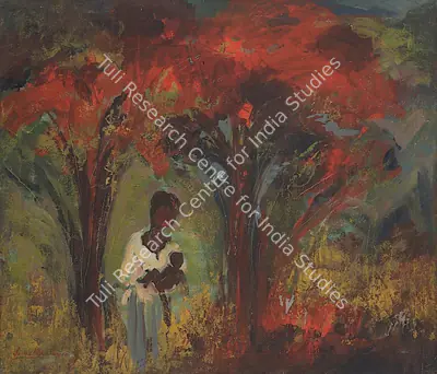 Mookherjea, Sailoz (Artist). Untitled, n.d. | Painting, Sa.Mum/06.04.22, 2022 · Saffronart