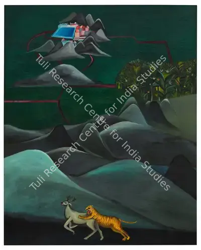 Khakhar, Bhupen (Artist). Tiger and Stag, 1970 | Painting, So.Mum/15.11.19, 2019 · Sotheby's