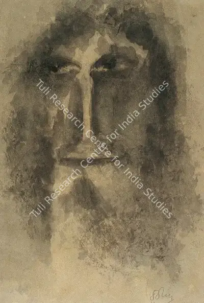 Rabindranath Tagore (Artist), Portrait, 1938, Painting