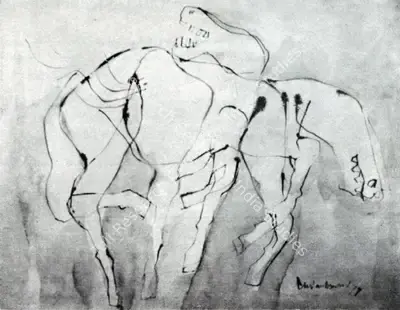 K.P. Chidambarakrishnan (Artist), Composition IV, 1979, Drawing