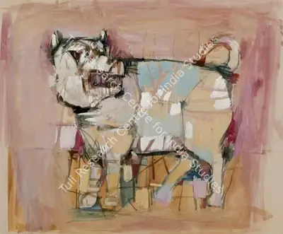 K.G. Subramanyan (Artist), Dog, 1956, Painting