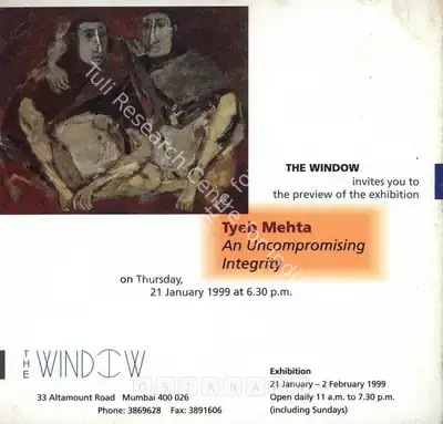 Tyeb Mehta (Artist), Tyeb Mehta"an Uncompromising Integrity, 1999, Solo Exhibition Invitation