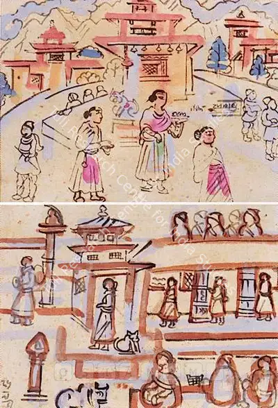 B.B. Mukherjee (Artist), Nepal, 1956, Painting