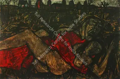 F.N. Souza (Artist), Lovers, 1955, Painting