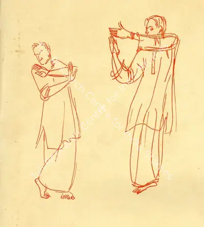 Shiavax Chavda (Artist), Amad by Lachhu Maharaj, Sketch