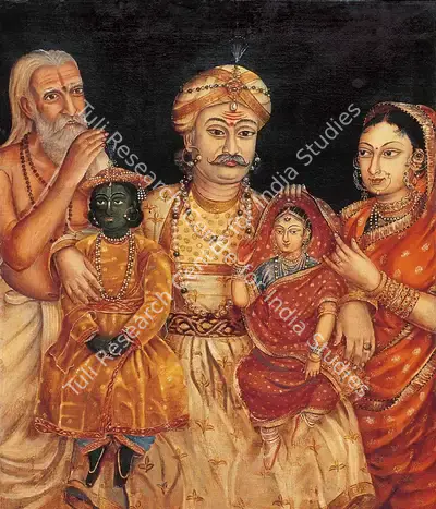 Anonymous (Artist), Ram, Sita, Dashrath, Kausalya & Vashishth, 1911, Painting