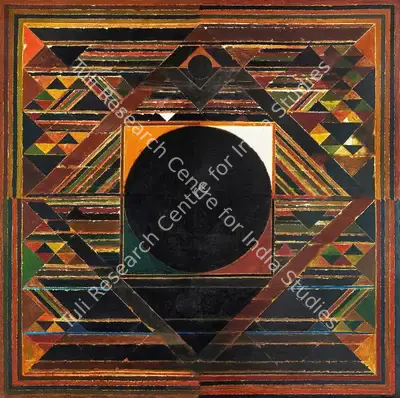 Raza, S.H. (Artist). Gestation. Acrylic on canvas, 1989 | Painting | FineArts | 00355134