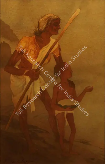 Venkatappa (Artist), Beggar and child, Painting
