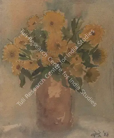 Bendre, N.S. (Artist). Flowers. Watercolour on paper, 1943 | Painting | FineArts | 00332027